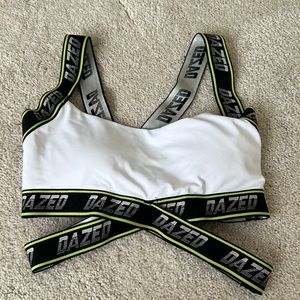 Forever 21 Sports bra in white with cris cross straps Small